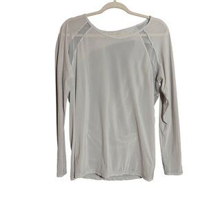 Lululemon Athletica If You’re Lucky Mesh Blouse Top Women's gray Long Sleeve